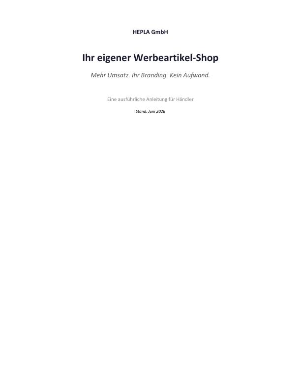 HEPLA WhiteLabel Shop Einrichtung