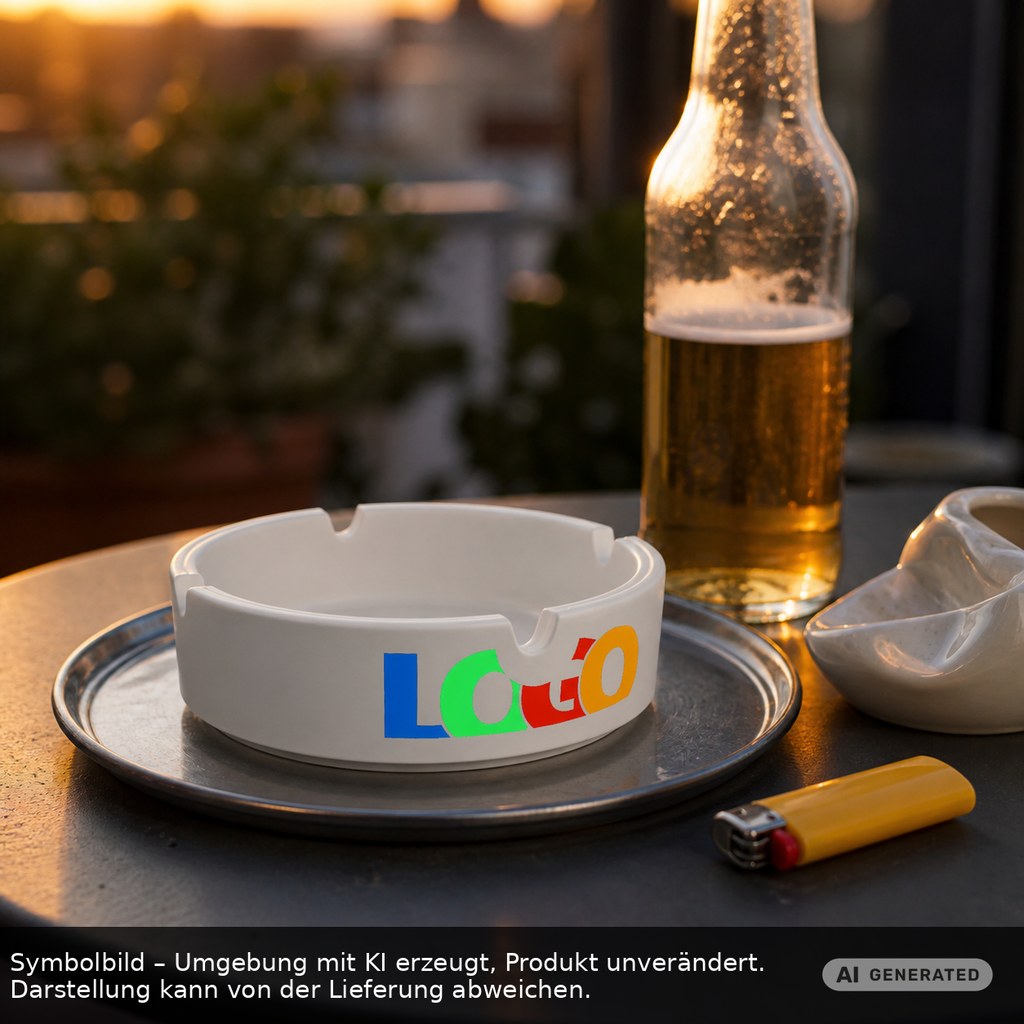 Glasaschenbecher als Werbeartikel mit Logo bedrucken