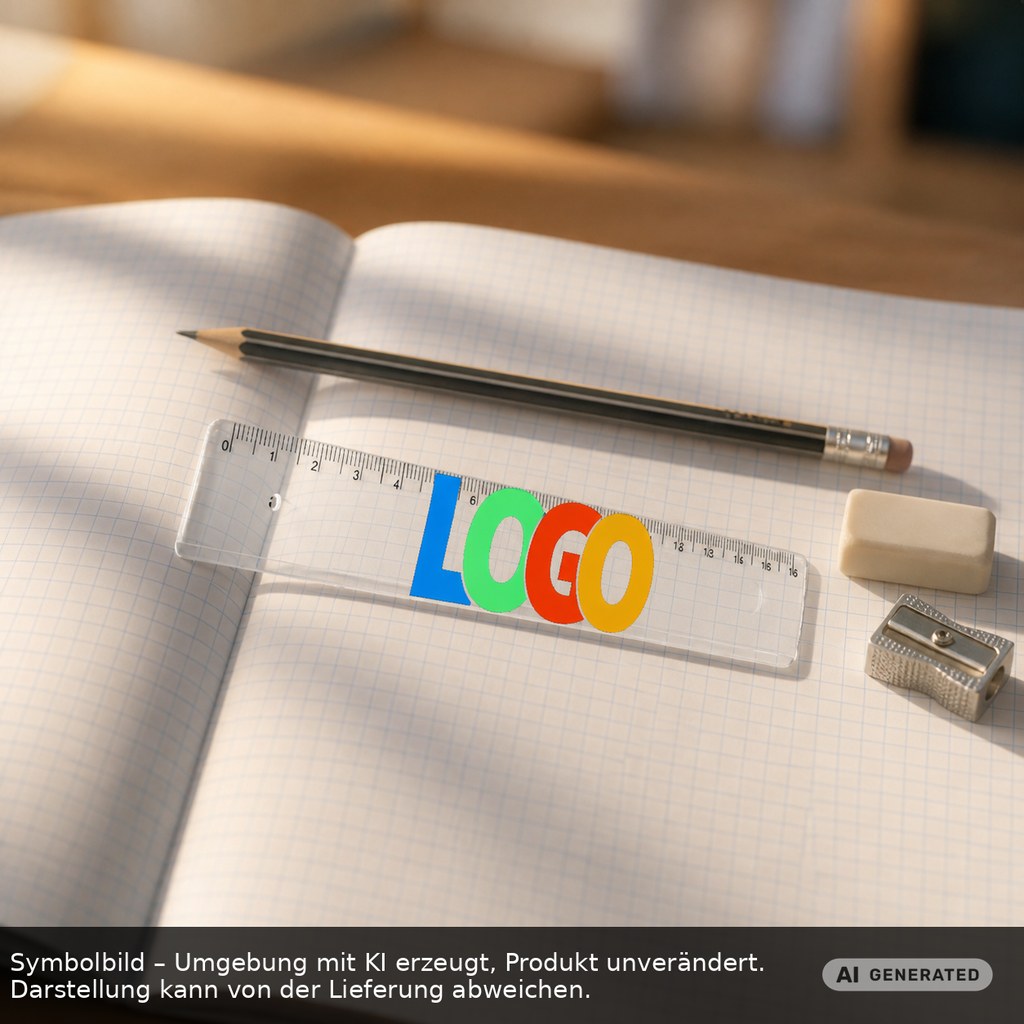 Lineal 16 cm als Werbeartikel mit Logo bedrucken