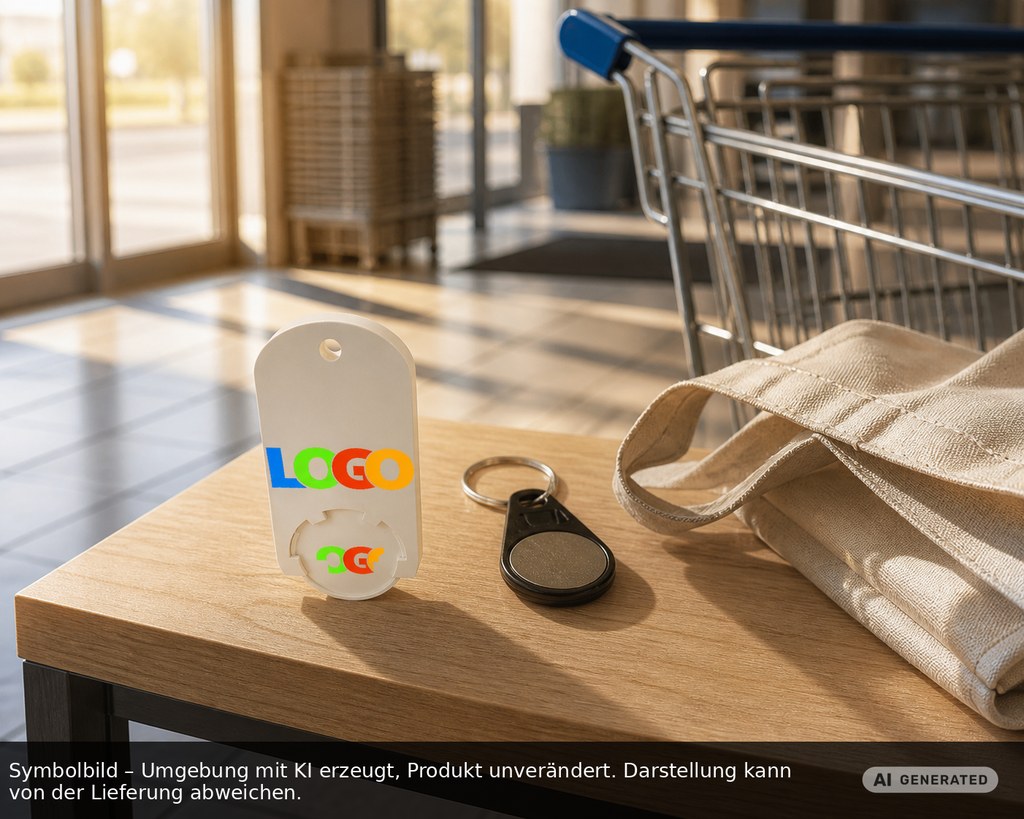 Chiphalter mit 1€-Chip "Alpha" als Werbeartikel mit Logo bedrucken