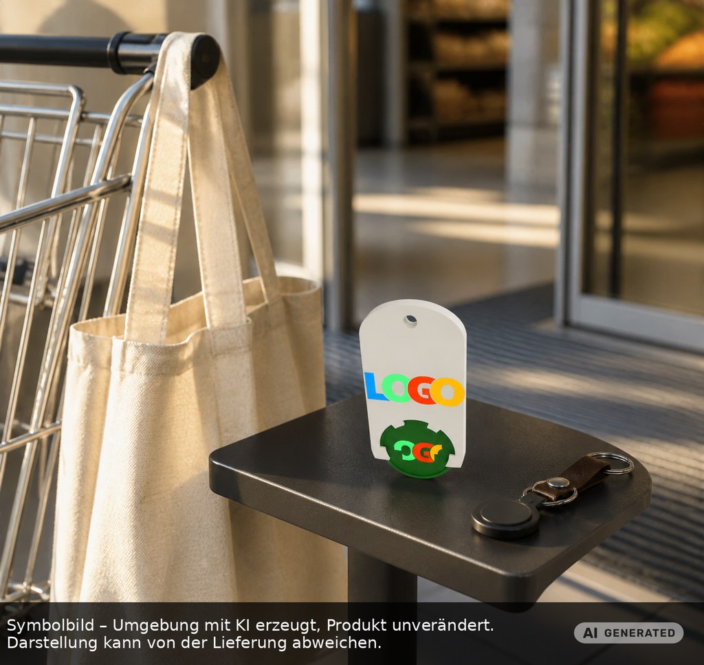 Chiphalter mit 1€-Chip "Alpha" als Werbeartikel mit Logo bedrucken