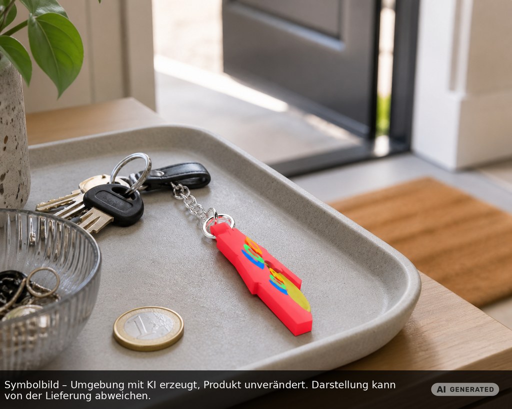 Chiphalter mit 1€-Chip "Haus" als Werbeartikel mit Logo bedrucken