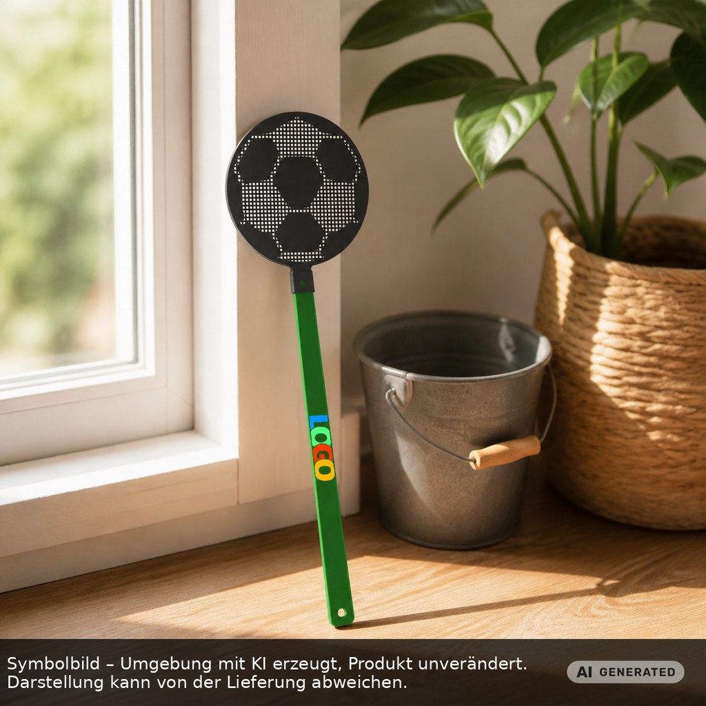 Fliegenklatsche "Fußball" als Werbeartikel mit Logo bedrucken