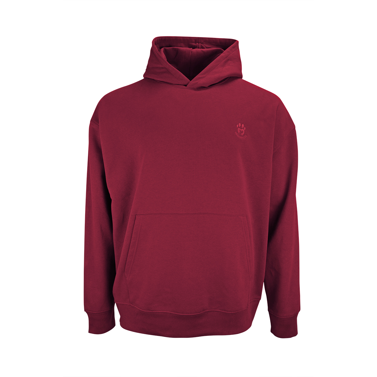 Hooded sweatshirt Flow, brocade red printed as promotional items with logo