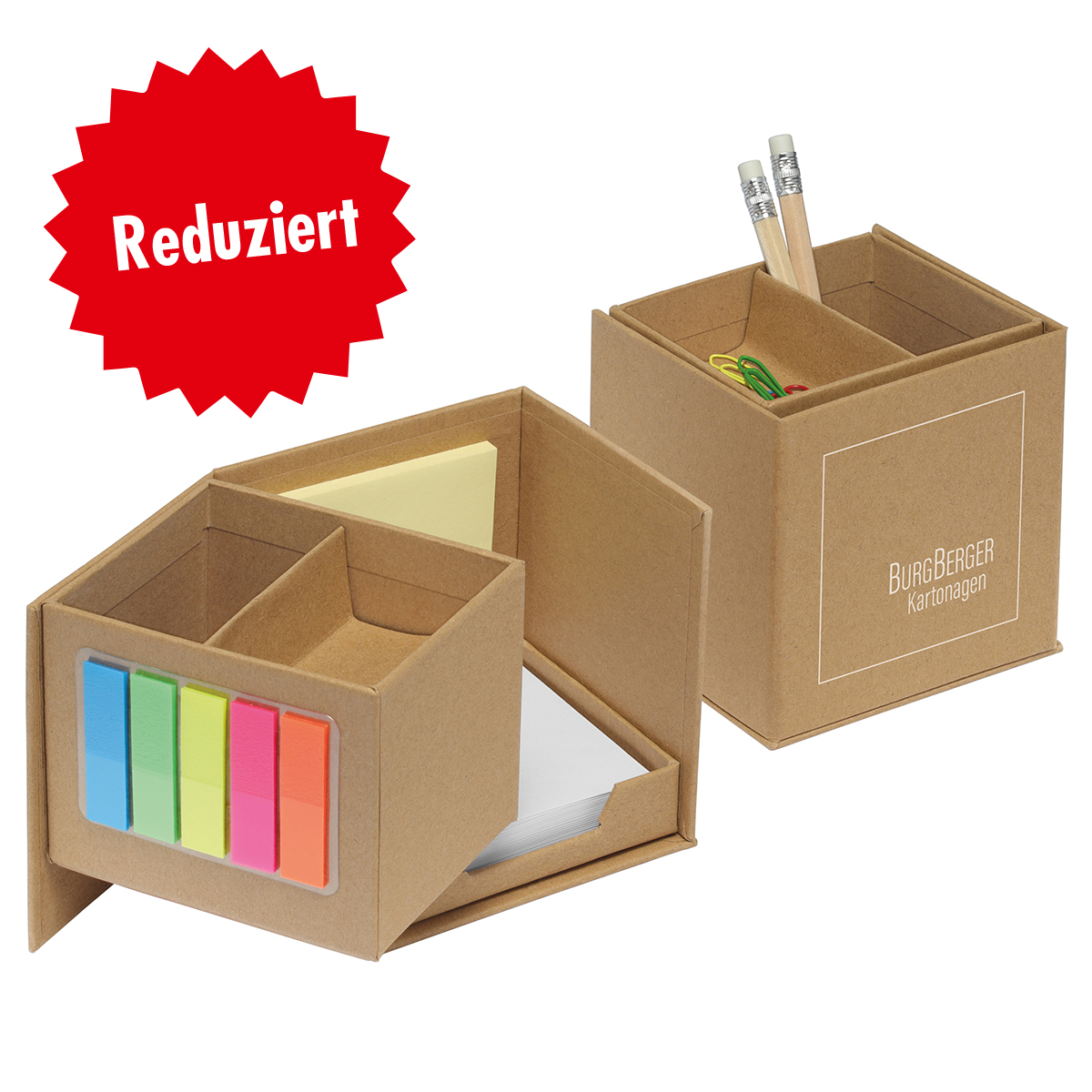 Cardboard note box, hinged,